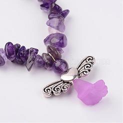 Природные смешанные камень браслеты простирания&nbsp;BJEW-JB02527