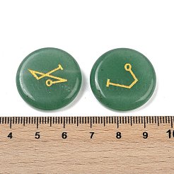 4 stücke 4 arten natürliche grüne aventurin flache runde mit engel symbol display dekorationen&nbsp;G-R007-01C