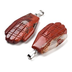Natürliche geschnitzte Anhänger aus rotem Jaspis&nbsp;G-K369-01P-11