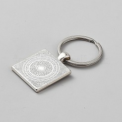 Porte-clés avec pendentif cabochon en alliage de zinc&nbsp;KEYC-WH20001-26A