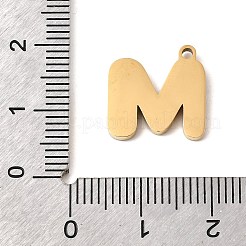 304ステンレスペンダント  エナメル  イオンプレーティング（ip）  18KGP本金メッキ  文字m  14x14x2mm  穴：1.5mm&nbsp;STAS-K297-09M-G