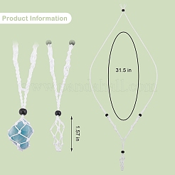 Verstellbare geflochtene Makramee-Halskette aus Nylonschnur&nbsp;NJEW-SW00019-01