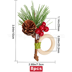 Ronds de serviette en bois sur le thème de noël&nbsp;AJEW-WH0261-90