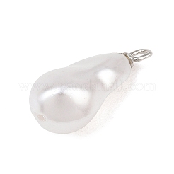 Pendentifs en laiton et en plastique ABS imitation perle&nbsp;PL-CBAFE9C-05