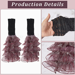 Рукава из полиэстера с оборками и многослойной пэчворк-стеганой отделкой&nbsp;AJEW-WH20042-75C