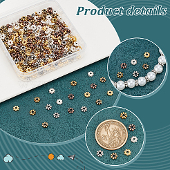 360 шт. 6 цвета тибетские бусины из сплава ромашки разделительные бусины&nbsp;FIND-PH0020-63