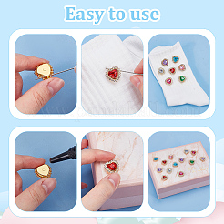 70 шт. 7-х цветные пришивные стразы в форме сердца GLAA-AR0001-84