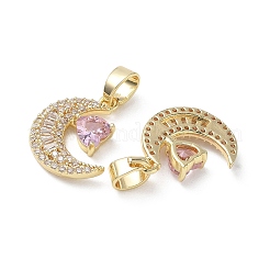 Pendentifs en zircone cubique de couleur mélangée en laiton micro pavé&nbsp;KK-A299-06G