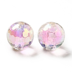 Perline acriliche iridescenti arcobaleno con placcatura uv bicolore&nbsp;TACR-D010-03B