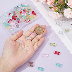 100 pz 10 colori perle di vetro verniciate a spruzzo trasparenti&nbsp;GLAA-PH0002-73