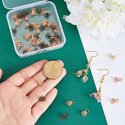 60 шт. 3-х цветные филигранные латунные колпачки для бусин KK-PH0013-12