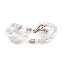 Pendientes de medio aro de múltiples hebras de latón en forma de C para mujer&nbsp;EJEW-G391-05S