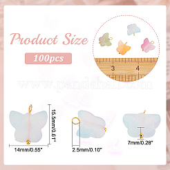 100 шт. матовые двухцветные прозрачные акриловые подвески FIND-DC0002-10