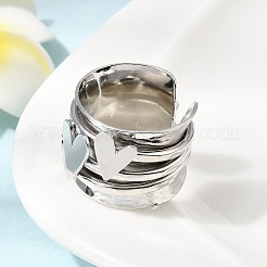 Bagues ouvertes en laiton pour femmes&nbsp;RJEW-F215-09P