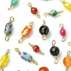 20 шт. 10-х цветные граненые подвески-соединители из натурального агата&nbsp;KK-FS0001-92