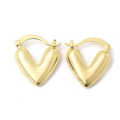 Серьги-кольца из латуни в форме сердца&nbsp;EJEW-P333-04G