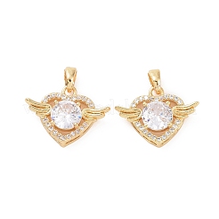 Латунные микропаве прозрачные подвески с фианитом KK-E068-VC447
