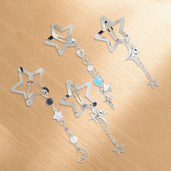 4 шт. 4 стиля заколки для волос со звездочками из сплава&nbsp;PHAR-CY0001-06