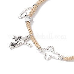 3шт 3-х цветные браслеты с подвесками из сплава&nbsp;BJEW-JB12628