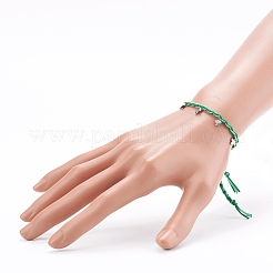 Регулируемые нейлоновые нити плетеные браслеты из бисера BJEW-JB06058-03