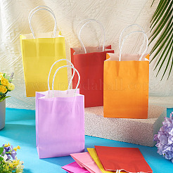 12 шт. 6-х цветные однотонные крафт-бумажные пакеты&nbsp;AJEW-TA0002-64A