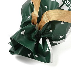 クリスマス サンタクロース プラスチック包装ポーチ 巾着袋  長方形  グリーン  17.5x12x0.01cm&nbsp;ABAG-Q053-03E