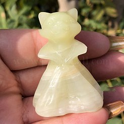 Figurines de chat sculptées en jade afghan naturel&nbsp;PW-WG9BFEC-01