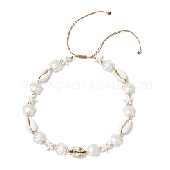 Collane di perline regolabili estive con stelle marine turchesi sintetiche&nbsp;NJEW-JN05270-03