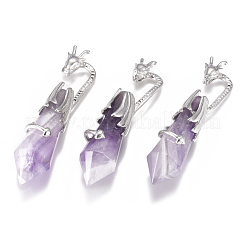 Большие заостренные кулоны из натуральных и синтетических драгоценных камней G-L521-F-P