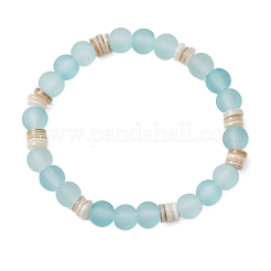 Браслеты из стекла и натуральных пресноводных ракушек в стиле бохо для женщин BJEW-JB11865-01