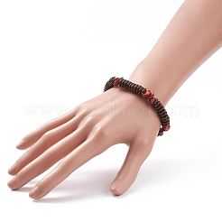 Эластичный браслет из натуральных драгоценных камней и кокосового бисера для женщин BJEW-JB08407