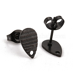 Фурнитура для сережек-гвоздиков из нержавеющей стали 304 с ионным покрытием (IP).&nbsp;STAS-O119-27EB