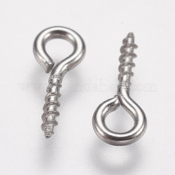 変色防止304ステンレススチール製スクリューアイピンペグベイル  片穴パーツ用  ステンレス鋼色  10x4x1mm  穴：2mm&nbsp;STAS-I097-077A