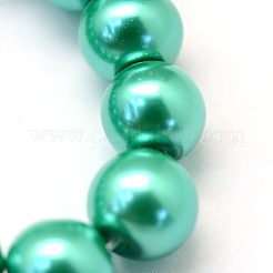 Выпечка окрашены перламутровый стекла жемчужные нити круглый шарик HY-Q003-14mm-29