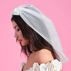 Veli da sposa in rete di poliestere bowknot&nbsp;AJEW-WH20067-072A