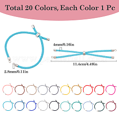 20 Stück 20 Farben Nylon gedrehtes Kordelarmband&nbsp;MAK-SC0001-23