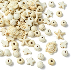 100 шт. 6 вида синтетических бирюзовых бусин TURQ-FS0001-06