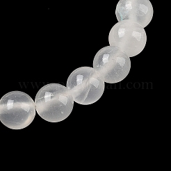 Bracelets extensibles en perles rondes en jade vert naturel (teint)&nbsp;G-U005-01B-05