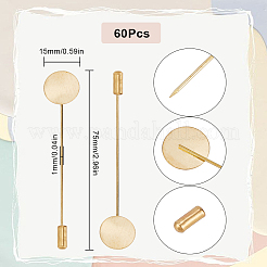60 шт. латунные значки с круглым лотком KK-SC0005-02