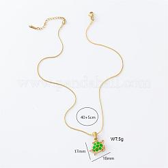 3 шт. ожерелье из нержавеющей стали с лаймово-зеленой эмалью и подвеской в виде морской черепахи FE9863