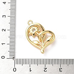 Латунные микропаве прозрачные подвески с фианитом&nbsp;KK-D504-10G