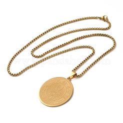 Овальный крест-анх из нержавеющей стали 201 с египетским религиозным кулоном в виде глаза Гора для женщин и мужчин&nbsp;LS-NJEW-F324-05G