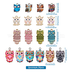 Кулоны с эмалью из платины и позолоченного сплава&nbsp;ENAM-BT0001-07