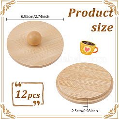 Tapas de tazas redondas de bambú&nbsp;AJEW-WH0886-91