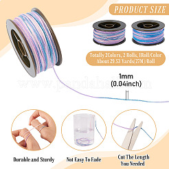 2 rouleau de cordons ronds torsadés en polyester teints en segments de 2 couleurs&nbsp;OCOR-TA0003-59B