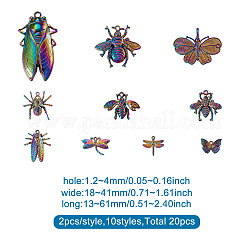 20 шт. 10 стиля подвески из сплава радужного цвета FIND-CD0001-04