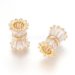 Латунные прозрачные фианиты европейские бусины KK-G348-01