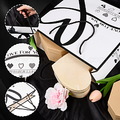 1 шт. бумажные пакеты с черным рисунком в виде сердца и ручками&nbsp;ABAG-SP0001-17