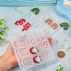 2 шт. 2 стиля подвесных арочных и круглых подвесных коннекторов из силиконовой Молды&nbsp;DIY-TA0005-10