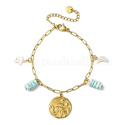 Браслеты с подвесками из нержавеющей стали 304&nbsp;BJEW-L708-02G